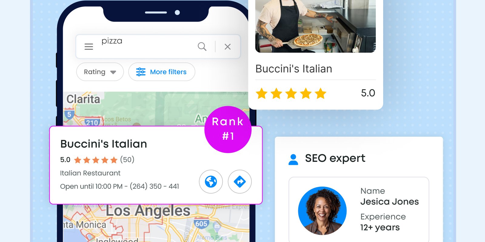Google profile and review visual for contractors fixing local SEO before ads.